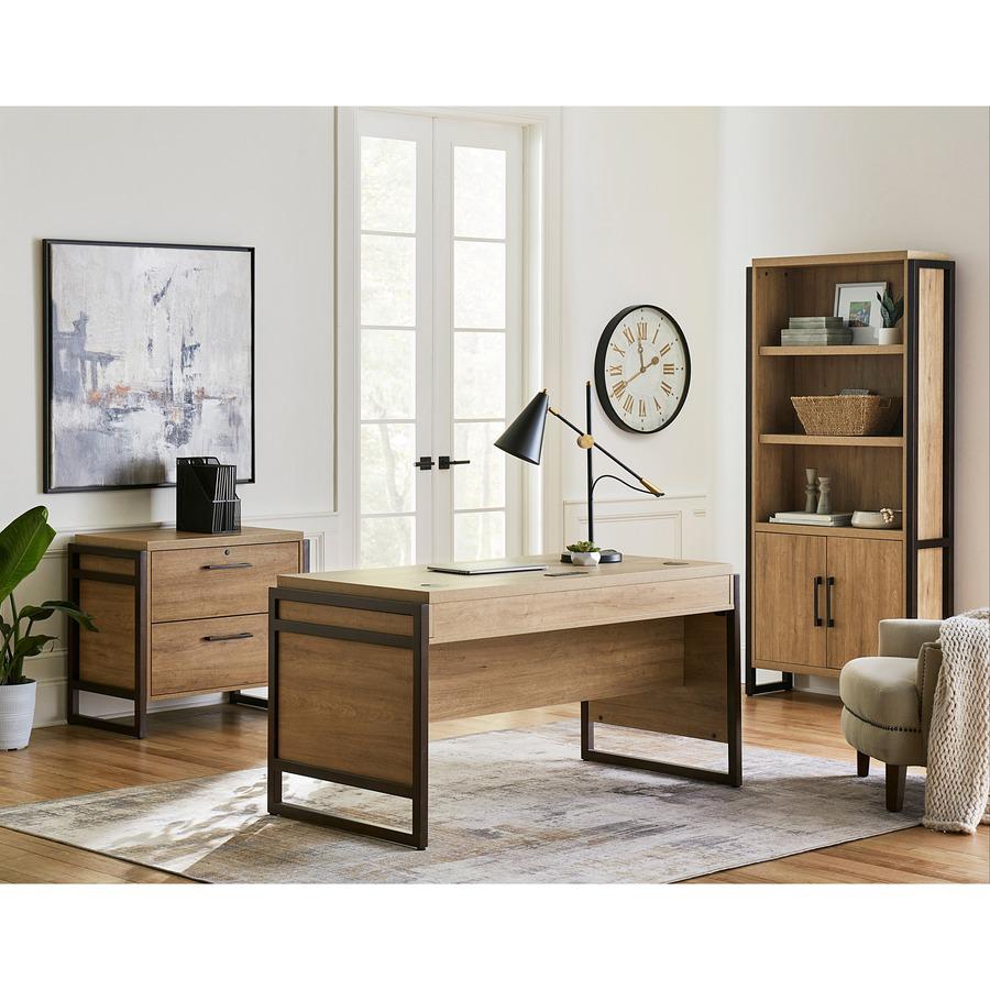 Mason Wood Laminate Bookcase With Doors. Picture 7
