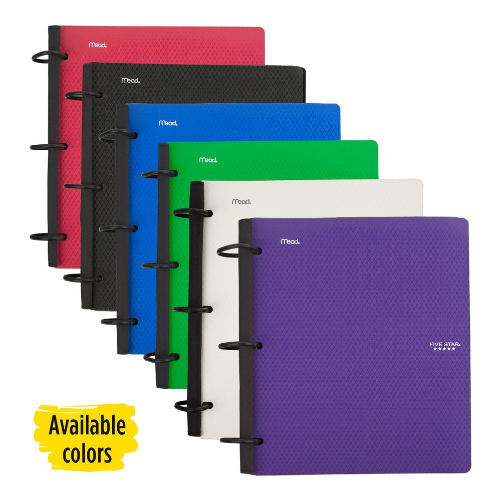 Mead Five Star Flex Hybrid NoteBinder - 1" Binder Capacity - 200 Sheet Capacity - Pocket: 2 - 5 Divider - Plastic - Multi-colored - TechLock Ring, Durable, Foldable - 1 Each. Picture 2
