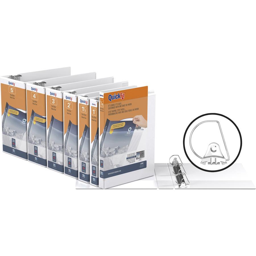 QuickFit D-Ring View Binders - 2" Binder Capacity - Letter - 8 1/2" x 11" Sheet Size - 475 Sheet Capacity - 2" Ring - D-Ring Fastener(s) - 2 Internal Pocket(s) - Vinyl - White - Recycled - Print-trans. Picture 2