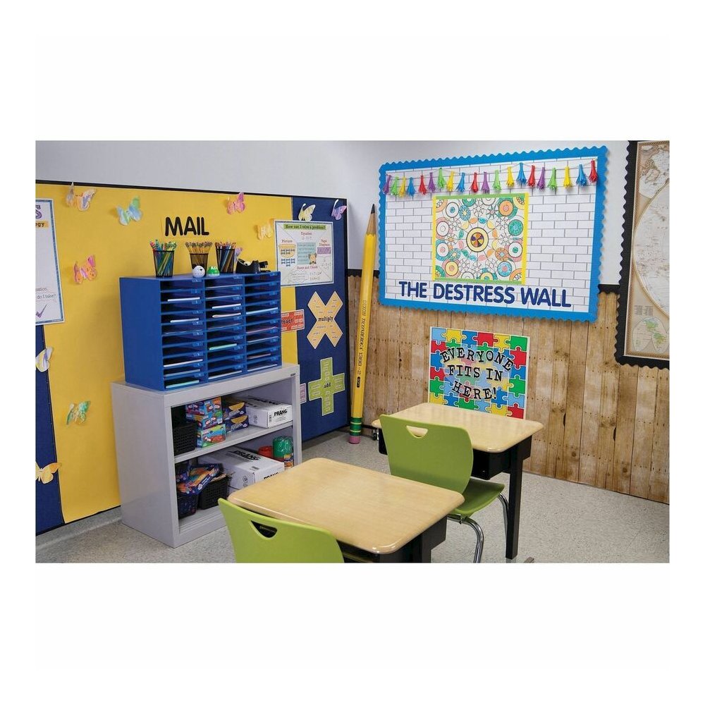 Fadeless Bulletin Board Paper Rolls - Classroom, Door, File Cabinet, School, Home, Office Project, Display, Table Skirting, Party, Decoration - 48" Width x 50 ft Length - Natural - Paper - 1 Roll. Picture 2