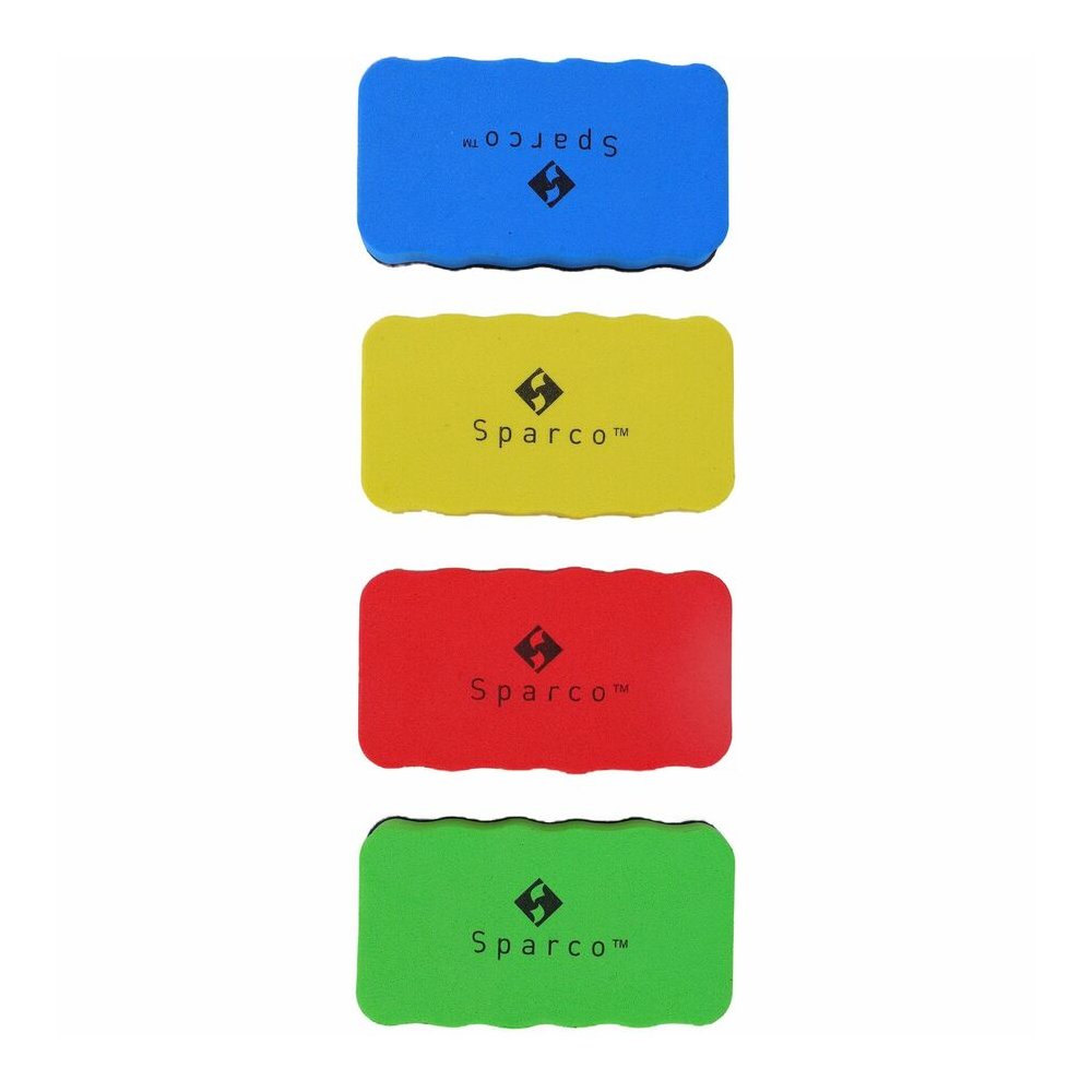 Sparco Magnetic Whiteboard Erasers - Magnetic - Assorted - EVA Foam - 12 / Box. Picture 2