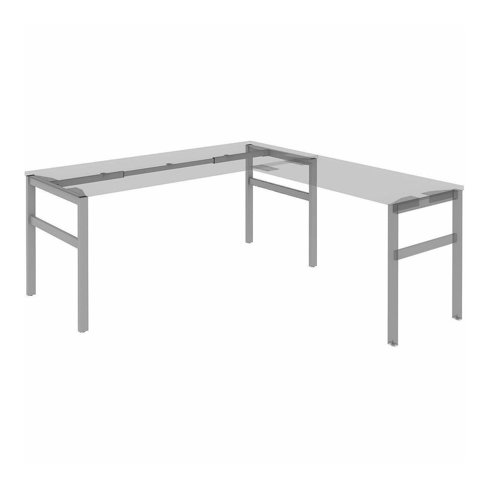 Lorell Table Base - Powder Coated H-shaped, Silver Base - 28.50" Height x 71.60" Width x 29.10" Depth - Metal Base Material - 1 Each. Picture 2