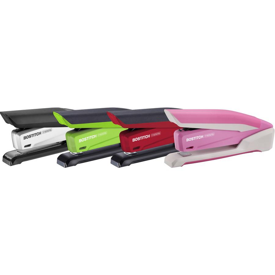 Bostitch InPower Spring-Powered Antimicrobial Desktop Stapler - Staples Upto 20 Sheet - Holds Upto 210 Staple - Full Strip - 4.50" Throat Depth - Red - Rubber - 1 Each. Picture 11