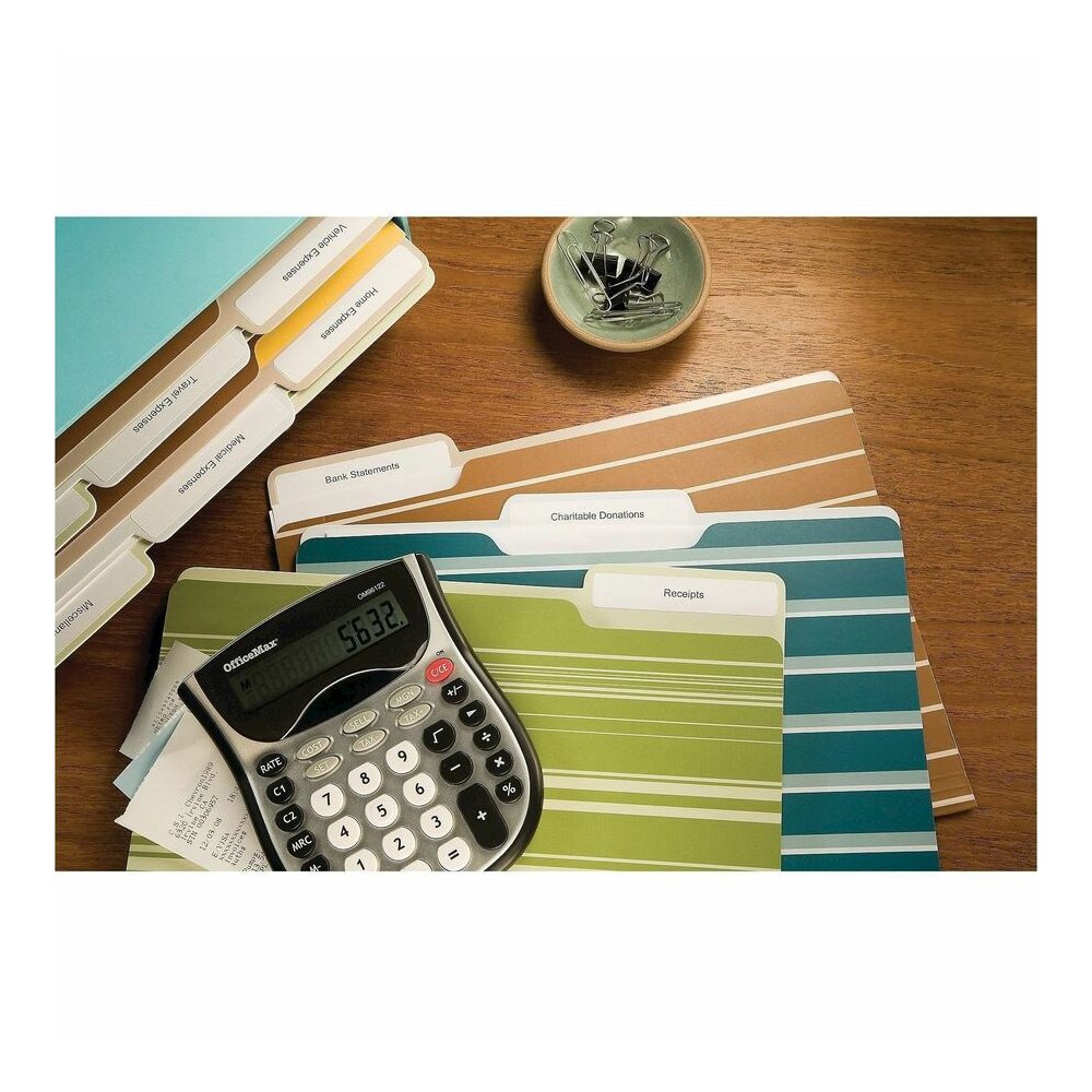 Avery Mini-Sheets File Folder Labels, 2/3" x 3-7/16" , 300ct (2181) - x 21/32" Width x 3 7/16" Length - Permanent Adhesive - Rectangle - Laser, Inkjet - Matte - White - Paper - 12 / Sheet - 25 Total S. Picture 2