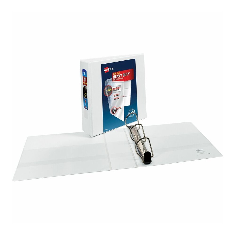 Avery&reg; Heavy-duty Nonstick View Binder - 3" Binder Capacity - Letter - 8 1/2" x 11" Sheet Size - 600 Sheet Capacity - 3 Ring - Fastener: Slant D-Ring - Pocket: 4, Internal - Poly - White - Recycle. Picture 2