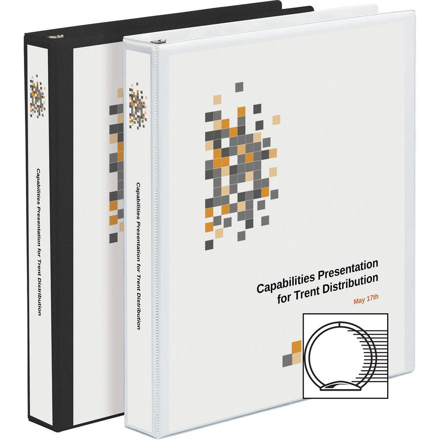 Avery&reg; Economy View Binder - 1" Binder Capacity - Statement - 5 1/2" x 8 1/2" Sheet Size - 175 Sheet Capacity - 3 Ring - Fastener: Round Ring - Pocket: 2, Internal - Vinyl, Chipboard - White - 10.. Picture 5