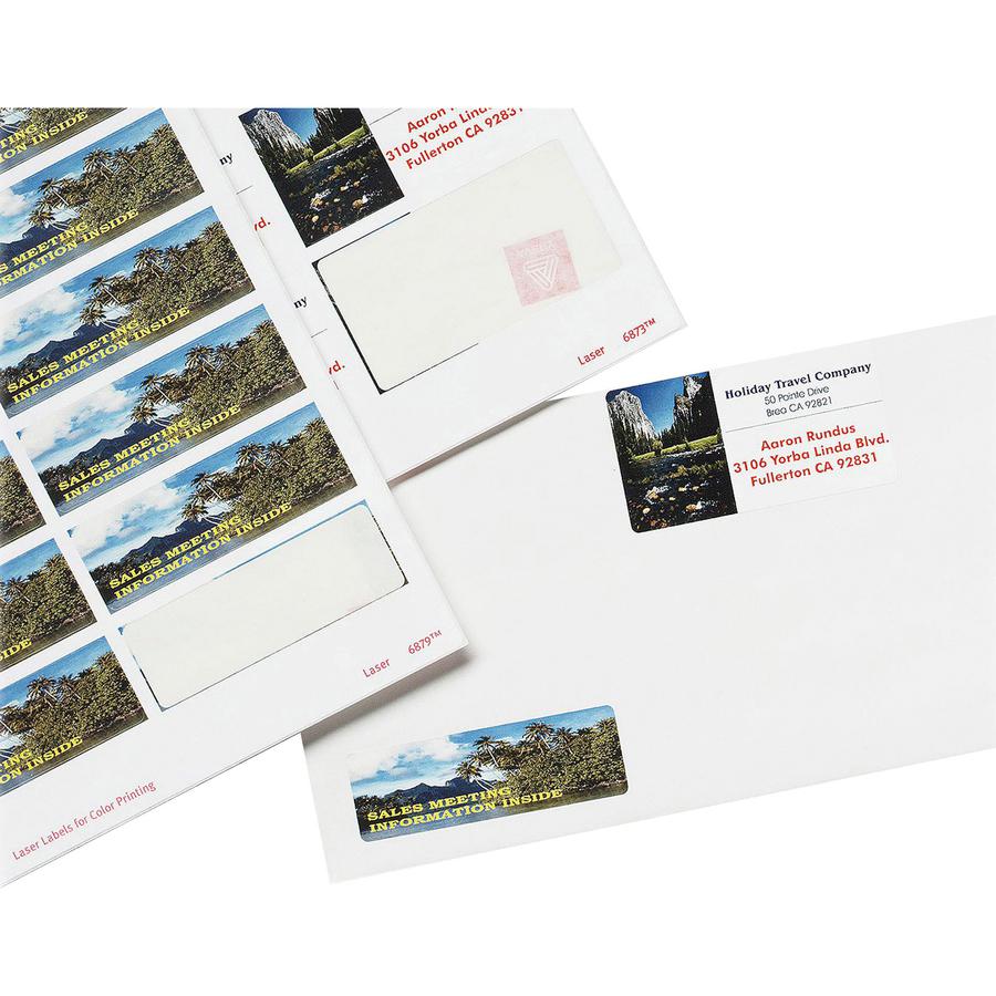 Avery&reg; Shipping Labels, Sure Feed, 2" x 3-3/4" , 200 Labels (6873) - 2" Width x 3 3/4" Length - Permanent Adhesive - Rectangle - Laser, Inkjet - Matte - White - Paper - 8 / Sheet - 25 Total Sheets. Picture 2