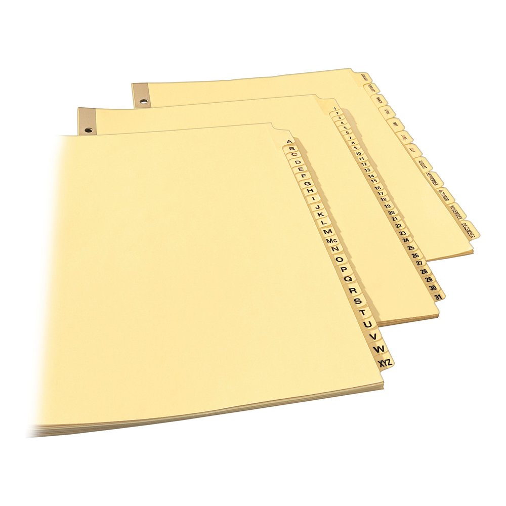 Avery&reg; Laminated Dividers - Gold Reinforced - 31 x Divider(s) - Printed Tab(s) - Digit - 1-31 - 31 Tab(s)/Set - 8.5" Divider Width x 11" Divider Length - Letter - 3 Hole Punched - Buff Paper Divid. Picture 2