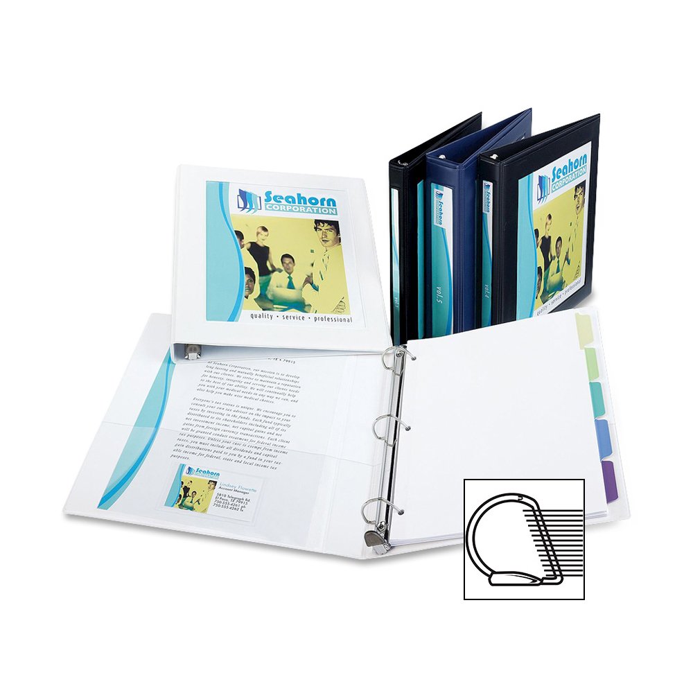 Avery Heavy-Duty Framed View 3 Ring Binder, 0.5" Slant Rings, White - Avery&reg; Heavy-Duty Framed View 3 Ring Binder, 0.5" Slant Rings, 1 White Binder (68052). Picture 2