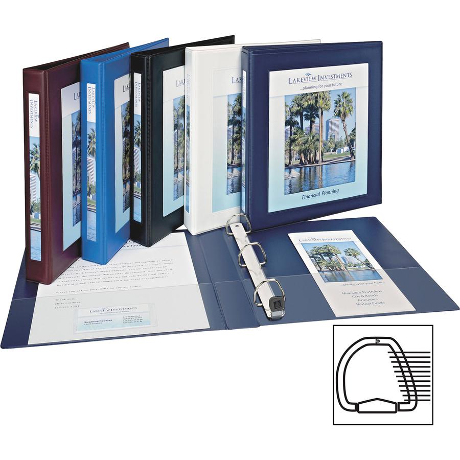 Avery&reg; Heavy-Duty Framed View 3-Ring Binder - 1 1/2" Binder Capacity - Letter - 8 1/2" x 11" Sheet Size - 400 Sheet Capacity - 3 x Ring Fastener(s) - 2 Pocket(s) - Vinyl - Recycled - Pocket, Heavy. Picture 4