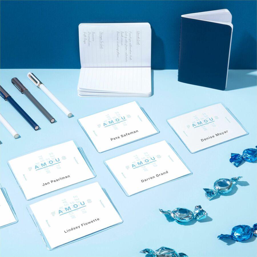 Avery&reg; Pin-Style Name Badges - Clear, White - 1 Box. Picture 5