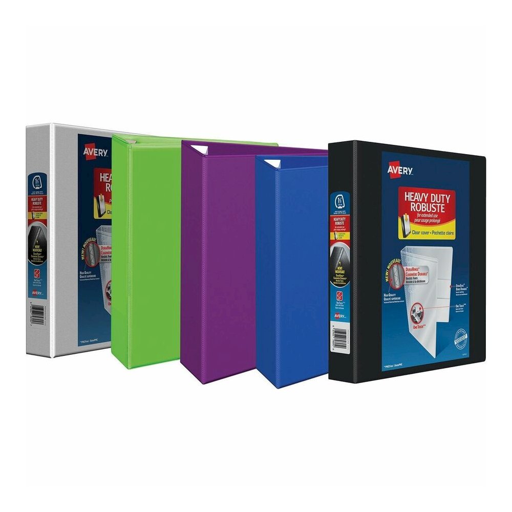 Avery&reg; Heavy-Duty View Navy Blue 4" Binder (79804) - Avery&reg; Heavy-Duty View 3 Ring Binder, 4" One Touch EZD(R) Rings, 4.5" Spine, 1 Navy Blue Binder (79804). Picture 2