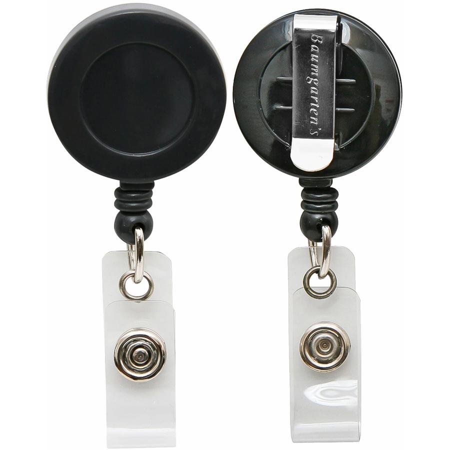 SICURIX Card Reel with Belt Clip - Plastic - 25 / Box - Black. Picture 4
