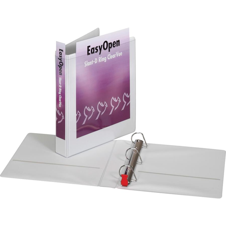 Cardinal EasyOpen Clearvue Slant D-Ring Binders - 1 1/2" Binder Capacity - Letter - 8 1/2" x 11" Sheet Size - 350 Sheet Capacity - 1 3/5" Spine Width - 3 x D-Ring Fastener(s) - 2 Inside Front & Back P. Picture 8