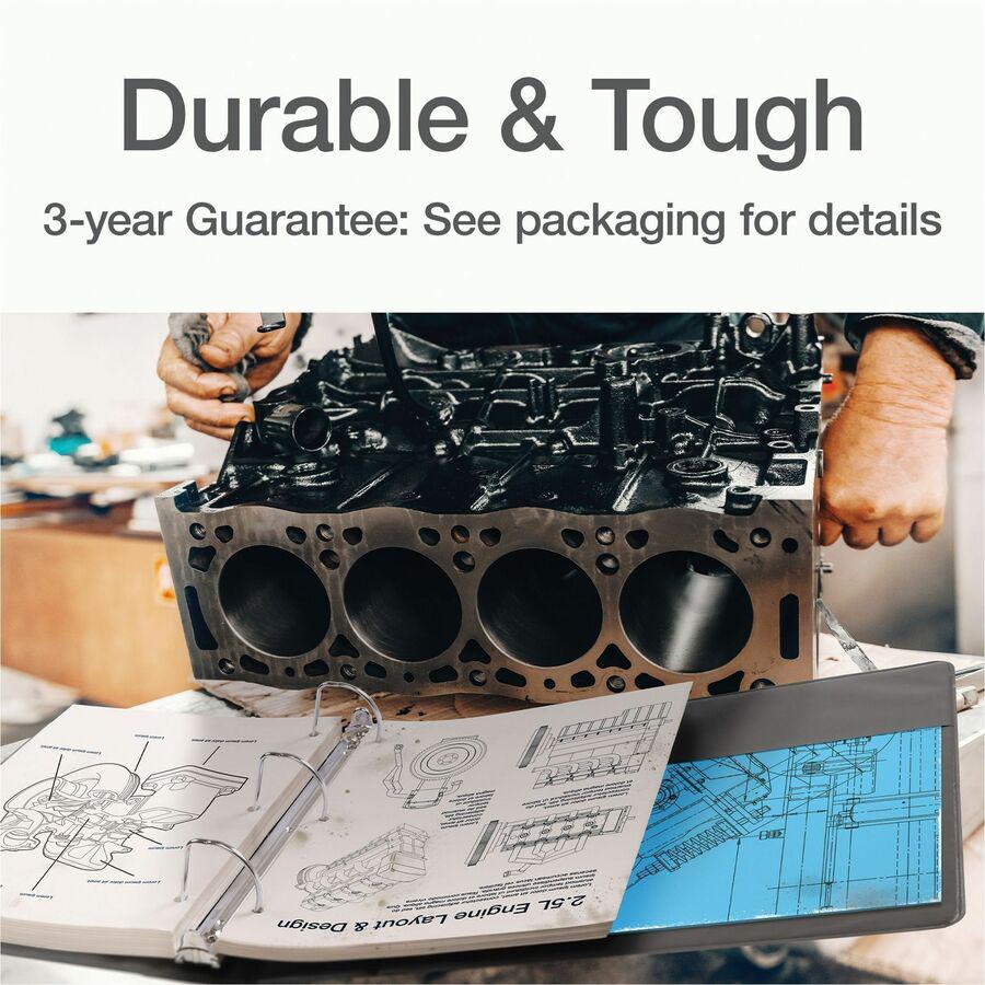 Cardinal Xtralife ClearVue Locking Slant-D Binders - 4" Binder Capacity - Letter - 8 1/2" x 11" Sheet Size - 890 Sheet Capacity - 3 3/5" Spine Width - 3 x D-Ring Fastener(s) - 2 Inside Front & Back Po. Picture 3
