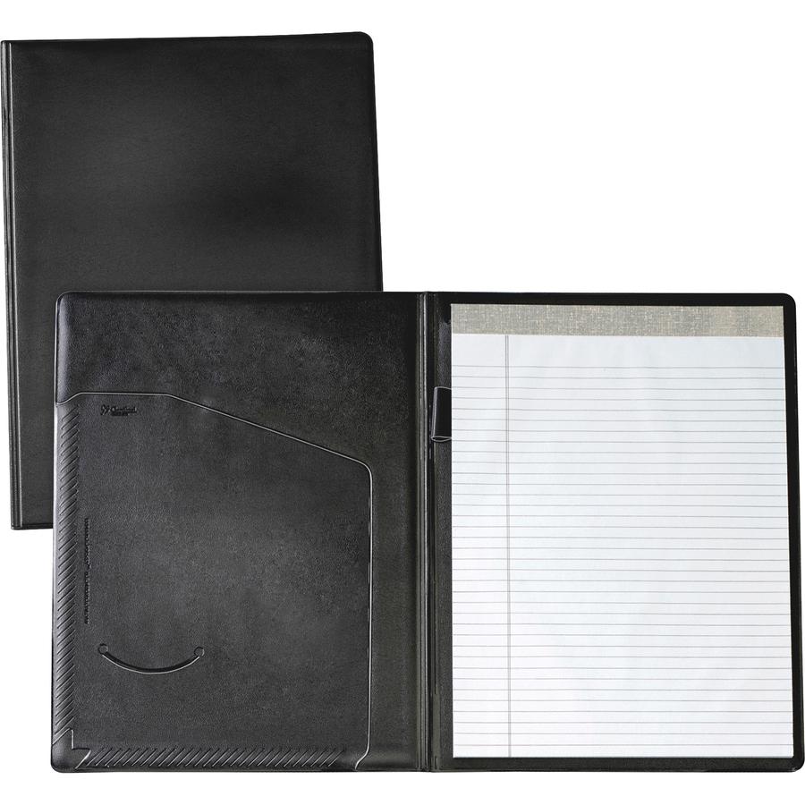 Cardinal 397 610 Letter Pad Folio - 9 1/2" x 12 1/2" - 100 Sheet Capacity - 1 Inside Front Pocket(s) - Vinyl, Polyvinyl Chloride (PVC) - Black - 1 Each. Picture 2