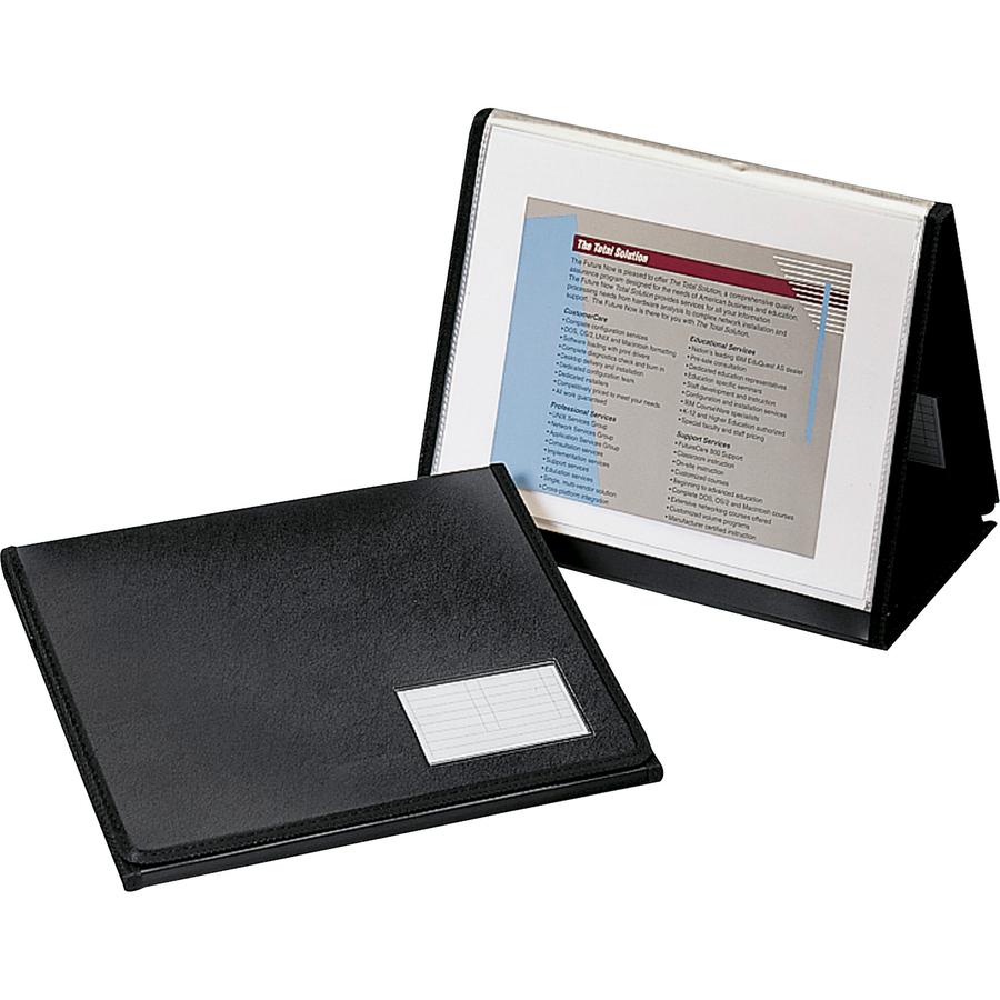 Cardinal Easel Showfile Presentation Book - Letter - 8 1/2" x 11" Sheet Size - 40 Sheet Capacity - 20 Front, Internal Pocket(s) - Poly - Black - 13.44 oz - Lightweight, Hook & Loop Closure, Acid-free . Picture 7
