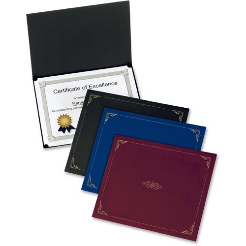 Oxford Letter Certificate Holder - 8 1/2" x 11" - Linen - Burgundy - 5 / Pack. Picture 2