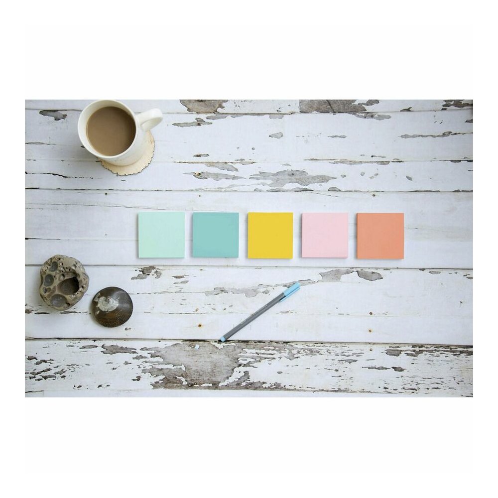 Post-it&reg; Notes - Beachside Caf&eacute; Color Collection - 1200 - 3" Flag/Note Width x 3" Flag/Note Length - Square - 100 Sheets per Pad - Unruled - Fresh Mint, Aqua Splash, Sunnyside, Papaya Fizz,. Picture 2