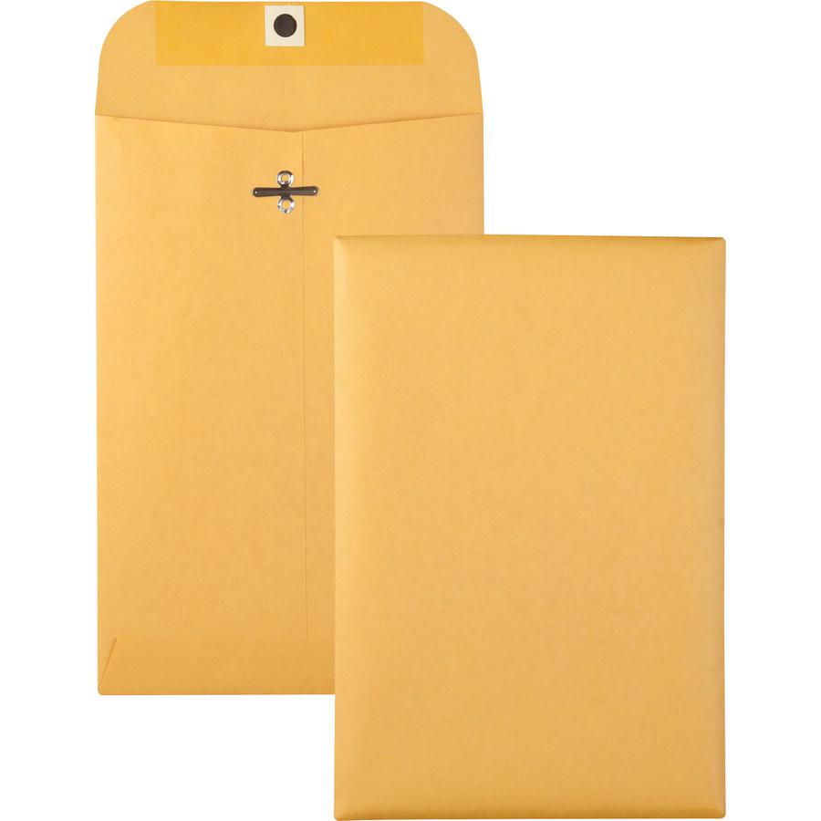 Quality Park 6 x 9 Extra Heavy-duty Kraft Clasp Envelopes - Clasp - #55 - 6" Width x 9" Length - 32 lb - Gummed - Kraft - 100 / Box - Kraft. Picture 4