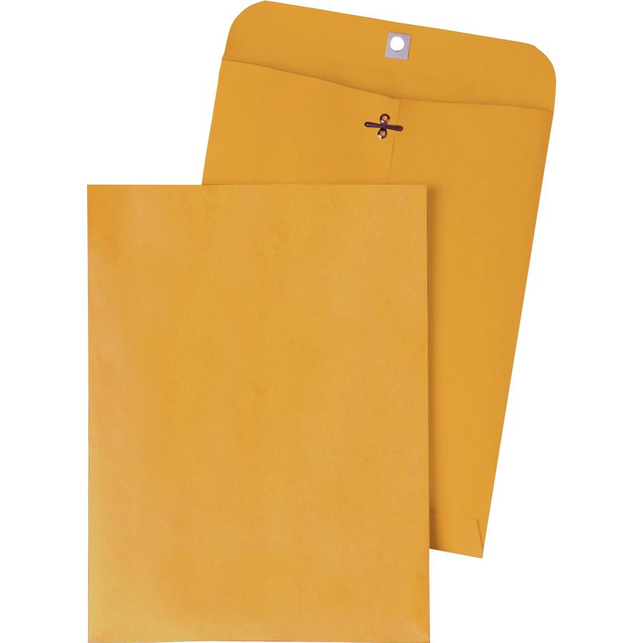 Quality Park 6 x 9 Clasp Envelopes with Deeply Gummed Flaps - Clasp - #55 - 6" Width x 9" Length - 28 lb - Gummed - Kraft - Kraft - 100 / Box. Picture 7