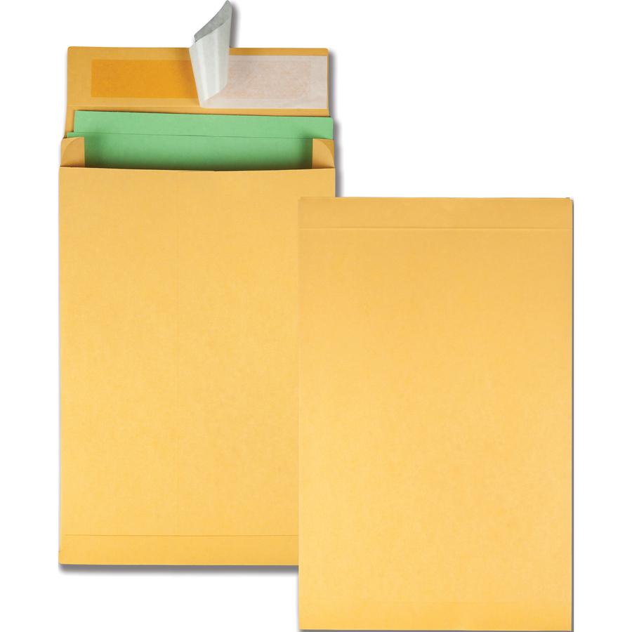 Quality Park 9 x 12 x 2 Expansion Envelopes with Self-Seal Closure - Expansion - 9" Width x 12" Length - 2" Gusset - 40 lb - Self-sealing - Kraft - Kraft - 25 / Pack. Picture 6