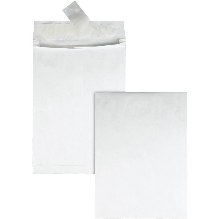 Survivor&reg; 10 x 13 x 1-1/2 DuPont Tyvek Expansion Mailers with Self-Seal Closure - Expansion - 10" Width x 13" Length - 1 1/2" Gusset - 14 lb - Self-sealing - White - Tyvek - 25 / Box. Picture 4