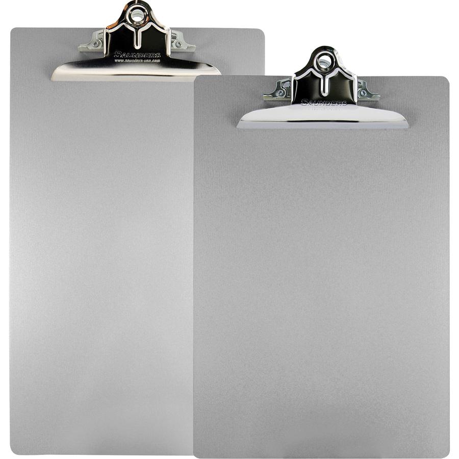 Saunders Aluminum Round Corner Clipboards - 1" Clip Capacity - 8 1/2" x 14" - Clamp - Aluminum - Silver - 1 Each. Picture 3