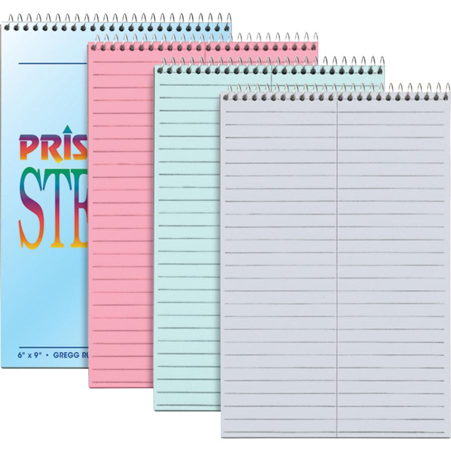 TOPS Prism Steno Books - 80 Sheets - Wire Bound - Gregg Ruled Margin - 6" x 9" Sheet Size - Blue Paper - Perforated, Stiff-back, WireLock - 4 / Pack. Picture 6