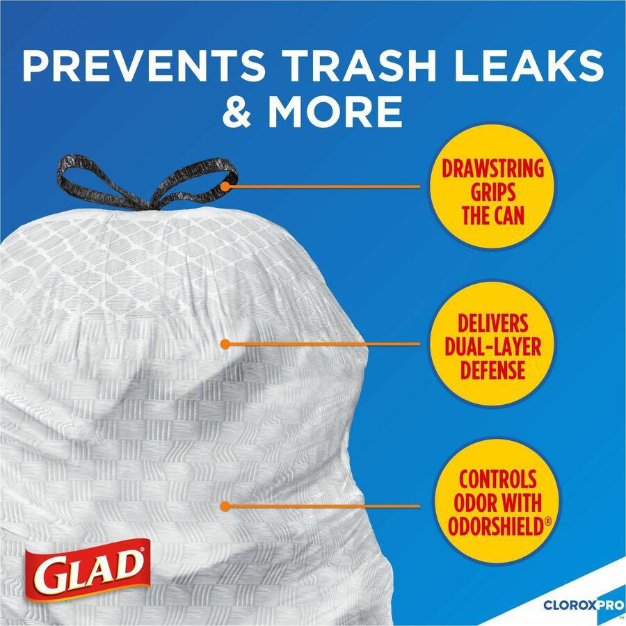 CloroxPro&trade; ForceFlex Tall Kitchen Drawstring Trash Bags - 13 gal Capacity - 24" Width x 25.13" Length - 90 mil (2286 Micron) Thickness - Gray - Plastic - 1/Box - 100 Per Box - Kitchen, Office, D. Picture 13