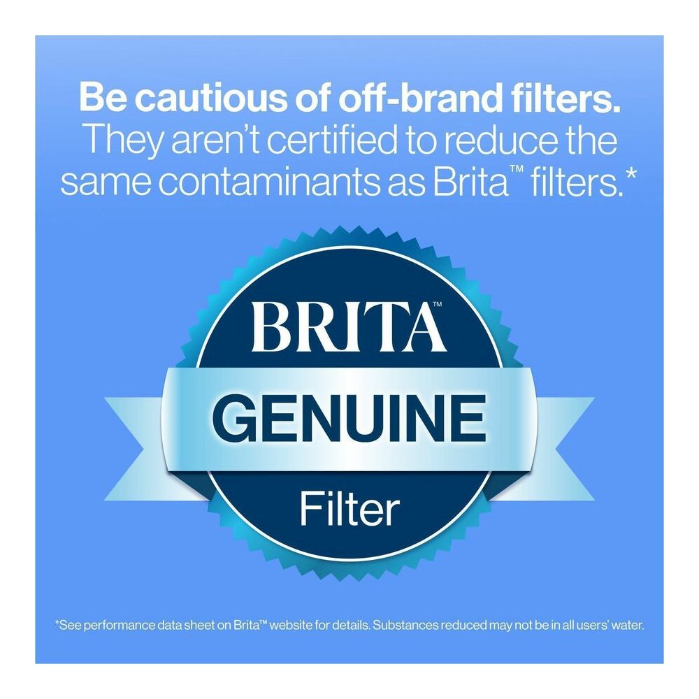 Brita Replacement Water Filter for Pitchers - Dispenser - Pitcher - 40 gal Filter Life (Water Capacity)2 Month Filter Life (Duration) - 3/Pack - 8 / Carton - Blue, White. Picture 4