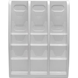 Deflecto Multi-Compartment Literature Display - 12 Pocket(s) - 19.8" Height x 15.8" Width x 5" DepthDesktop - Durable, Lightweight - Gray - Plastic - 1 Each. Picture 4