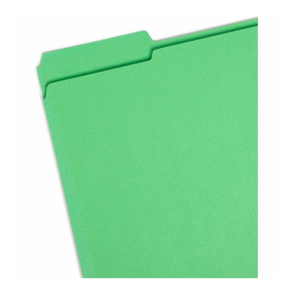 Smead Colored 1/3 Tab Cut Letter Recycled Top Tab File Folder - 8 1/2" x 11" - 3/4" Expansion - Top Tab Location - Assorted Tab Position - 11 pt. - 2 Plys - Blue, Green, Red, Yellow - Reinforced Tab -. Picture 4