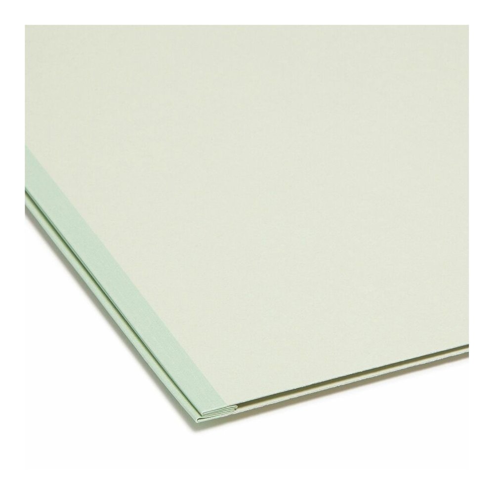 Smead 1/3 Tab Cut Letter Recycled Top Tab File Folder - 8 1/2" x 11" - 2" Expansion - Top Tab Location - Assorted Tab Position - 25 pt. - Pressboard - Gray/Green - Heavy Duty, Rounded Corner, Wear Res. Picture 2