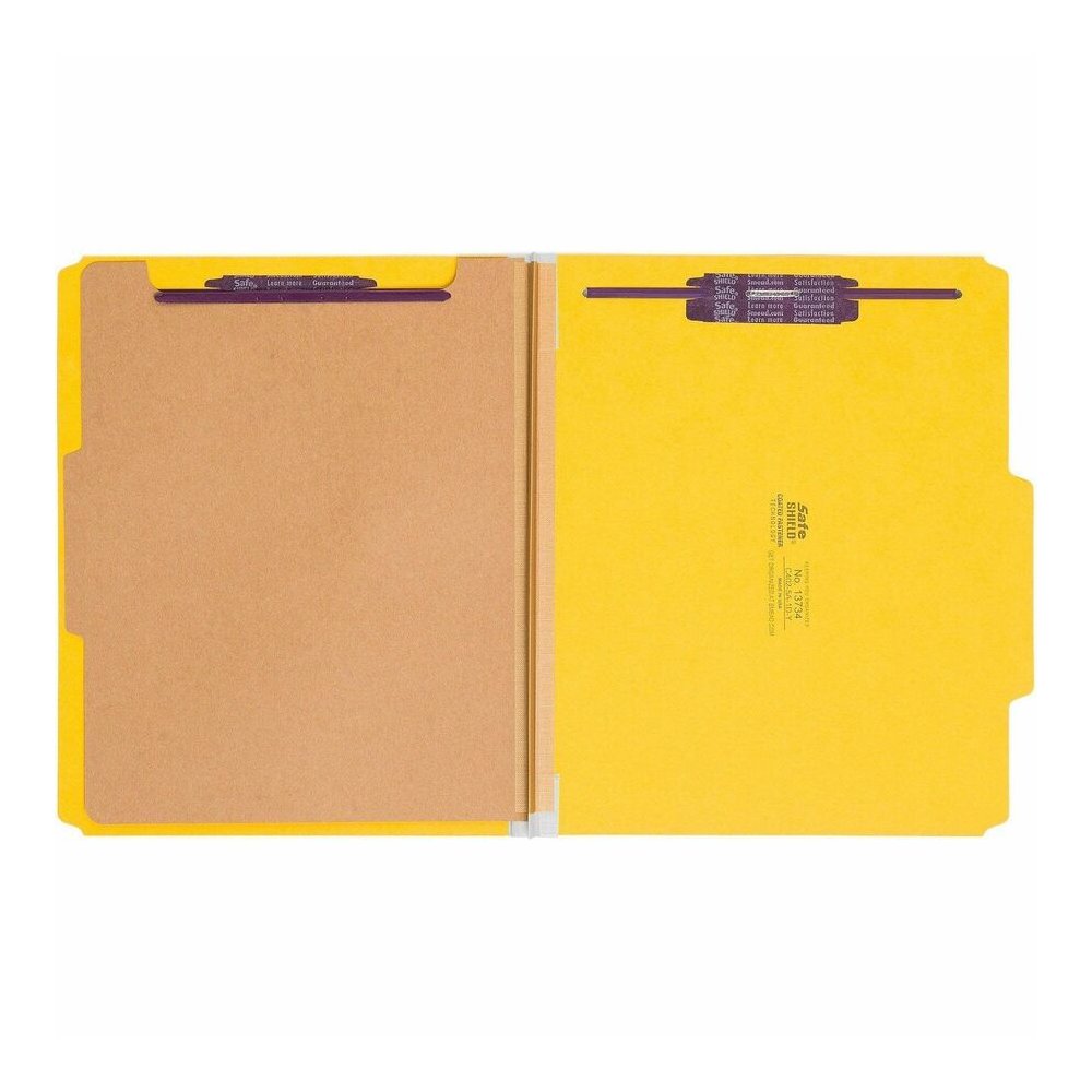 Smead SafeSHIELD 2/5 Tab Cut Letter Recycled Classification Folder - 8 1/2" x 11" - 2" Expansion - 2 x 2S Fastener - 2" for Folder - Top Tab Location - Right of Center Tab Position - 1 Divider - 25 pt. Picture 5
