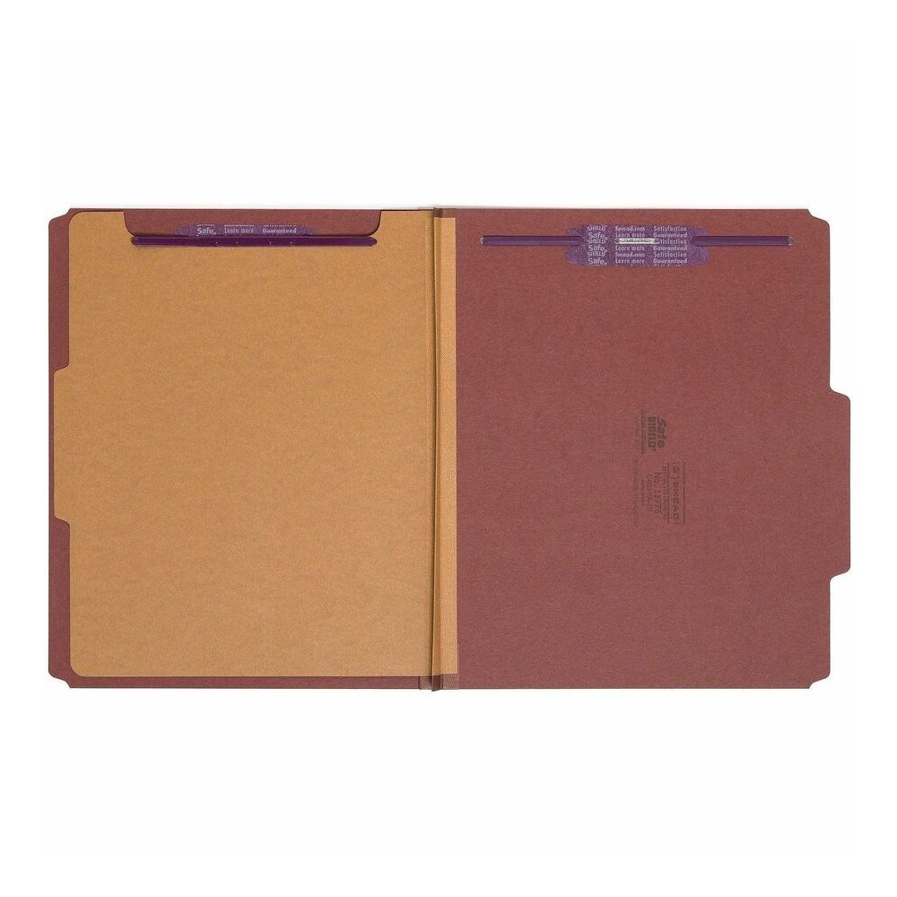 Smead SafeSHIELD 2/5 Tab Cut Letter Recycled Classification Folder - 8 1/2" x 11" - 2" Expansion - 2 x 2S Fastener - Folder - Top Tab Location - Right of Center Tab Position - 1 Divider - 25 pt. - Pre. Picture 4