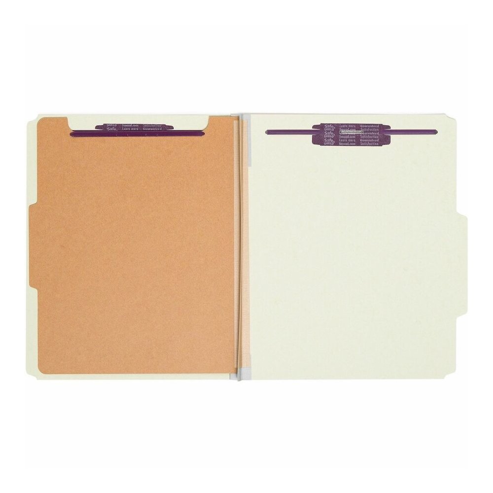 Smead SafeSHIELD 2/5 Tab Cut Letter Recycled Classification Folder - 8 1/2" x 11" - 2" Expansion - 2 x 2S Fastener - Folder - Top Tab Location - Right of Center Tab Position - 1 Divider - 25 pt. - Pre. Picture 4