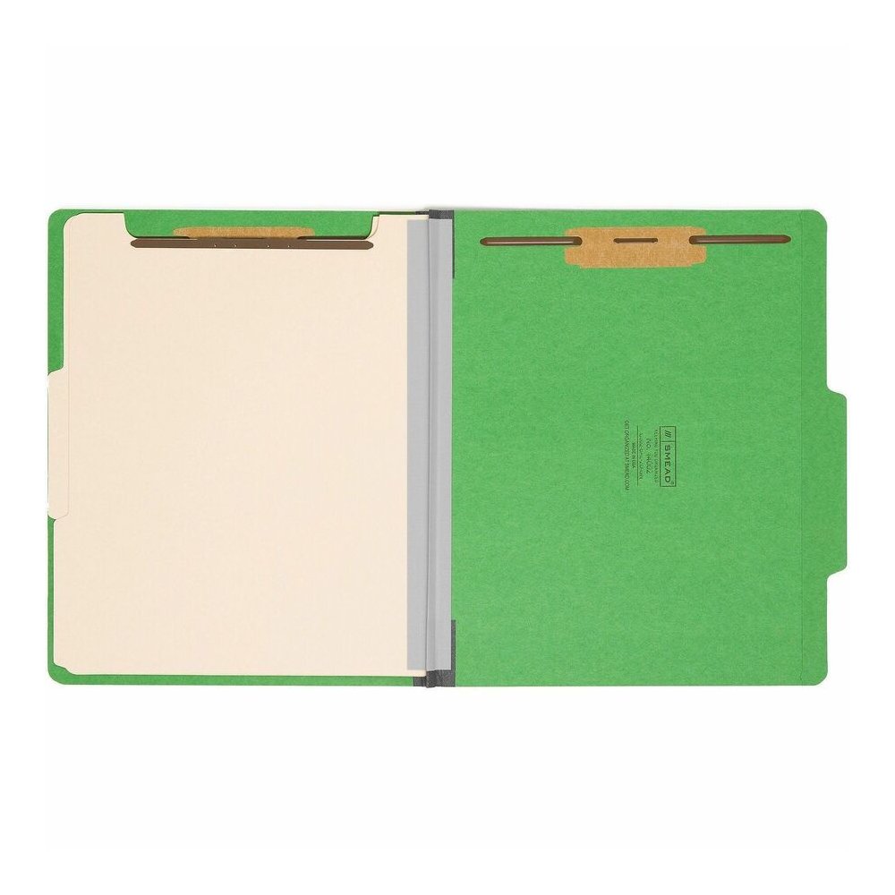 Smead Colored 2/5 Tab Cut Letter Recycled Classification Folder - 8 1/2" x 11" - 2" Expansion - 2 x 2B Fastener - 2" for Folder - Top Tab Location - Right of Center Tab Position - 2 Divider - 14 pt. -. Picture 4