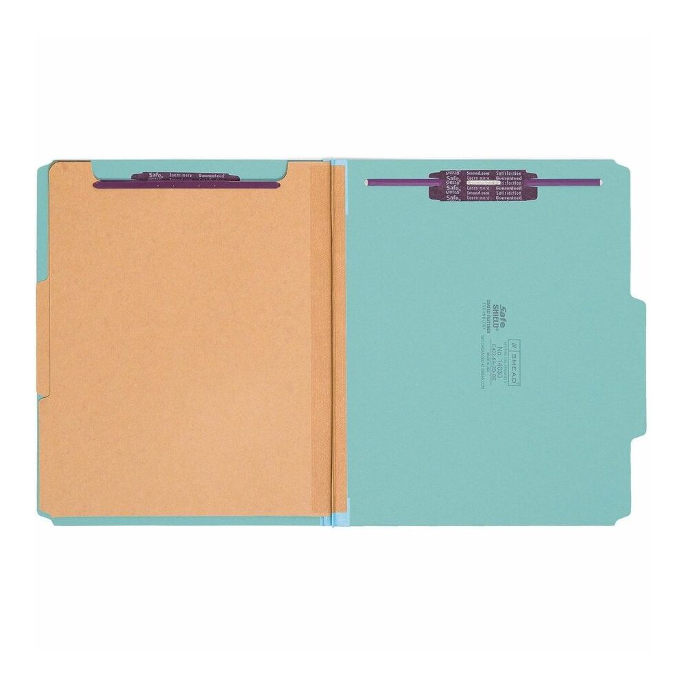 Smead SafeSHIELD 2/5 Tab Cut Letter Recycled Classification Folder - 8 1/2" x 11" - 2" Expansion - 2 x 2S Fastener - 2" for Folder - Top Tab Location - Right of Center Tab Position - 2 Divider - 25 pt. Picture 5