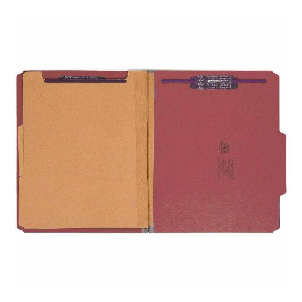 Smead SafeSHIELD 2/5 Tab Cut Letter Recycled Classification Folder - 8 1/2" x 11" - 2" Expansion - 2 x 2S Fastener - 2" for Folder - Top Tab Location - Right of Center Tab Position - 2 Divider - 25 pt. Picture 5