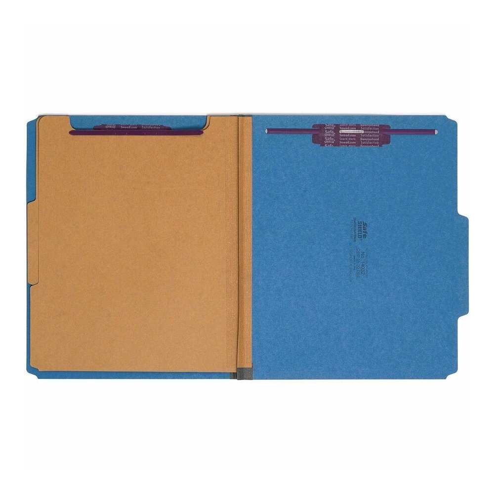 Smead SafeSHIELD 2/5 Tab Cut Letter Recycled Classification Folder - 8 1/2" x 11" - 2" Expansion - 2 x 2S Fastener - 2" for Folder - Top Tab Location - Right of Center Tab Position - 2 Divider - 25 pt. Picture 5