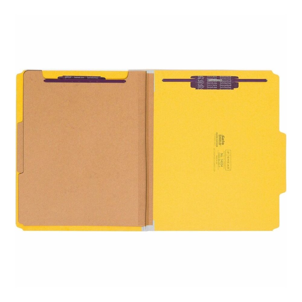 Smead SafeSHIELD 2/5 Tab Cut Letter Recycled Classification Folder - 8 1/2" x 11" - 2" Expansion - 2 x 2S Fastener - 2" for Folder - Top Tab Location - Right of Center Tab Position - 2 Divider - 25 pt. Picture 5