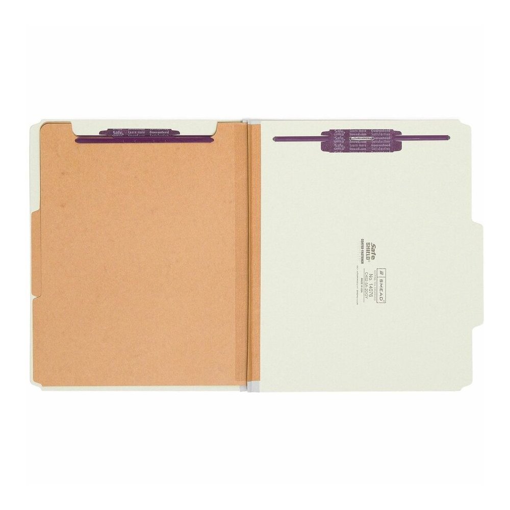 Smead SafeSHIELD 2/5 Tab Cut Letter Recycled Classification Folder - 8 1/2" x 11" - 2" Expansion - 2 x 2S Fastener - 2" for Folder - Top Tab Location - Right of Center Tab Position - 2 Divider - 25 pt. Picture 4