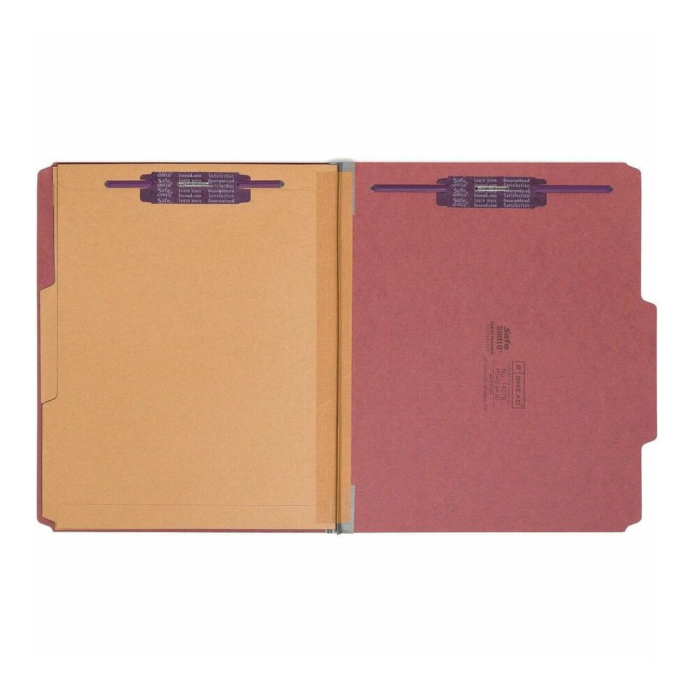 Smead SafeSHIELD 2/5 Tab Cut Letter Recycled Classification Folder - 8 1/2" x 11" - 2" Expansion - 2 x 2S Fastener - 2" for Folder - 2 Pocket - Top Tab Location - Right of Center Tab Position - 2 Divi. Picture 5