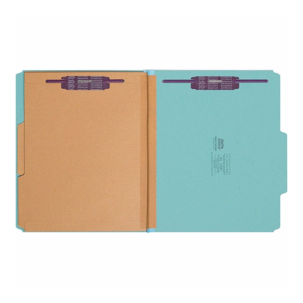 Smead SafeSHIELD 2/5 Tab Cut Letter Recycled Classification Folder - 8 1/2" x 11" - 2" Expansion - 2 x 2S Fastener - 2" for Folder - 2 Pocket - Top Tab Location - Right of Center Tab Position - 2 Divi. Picture 5