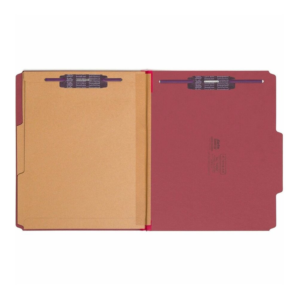 Smead SafeSHIELD 2/5 Tab Cut Letter Recycled Classification Folder - 8 1/2" x 11" - 2" Expansion - 2 x 2S Fastener - 2" for Folder - 2 Pocket - Top Tab Location - Right of Center Tab Position - 2 Divi. Picture 5
