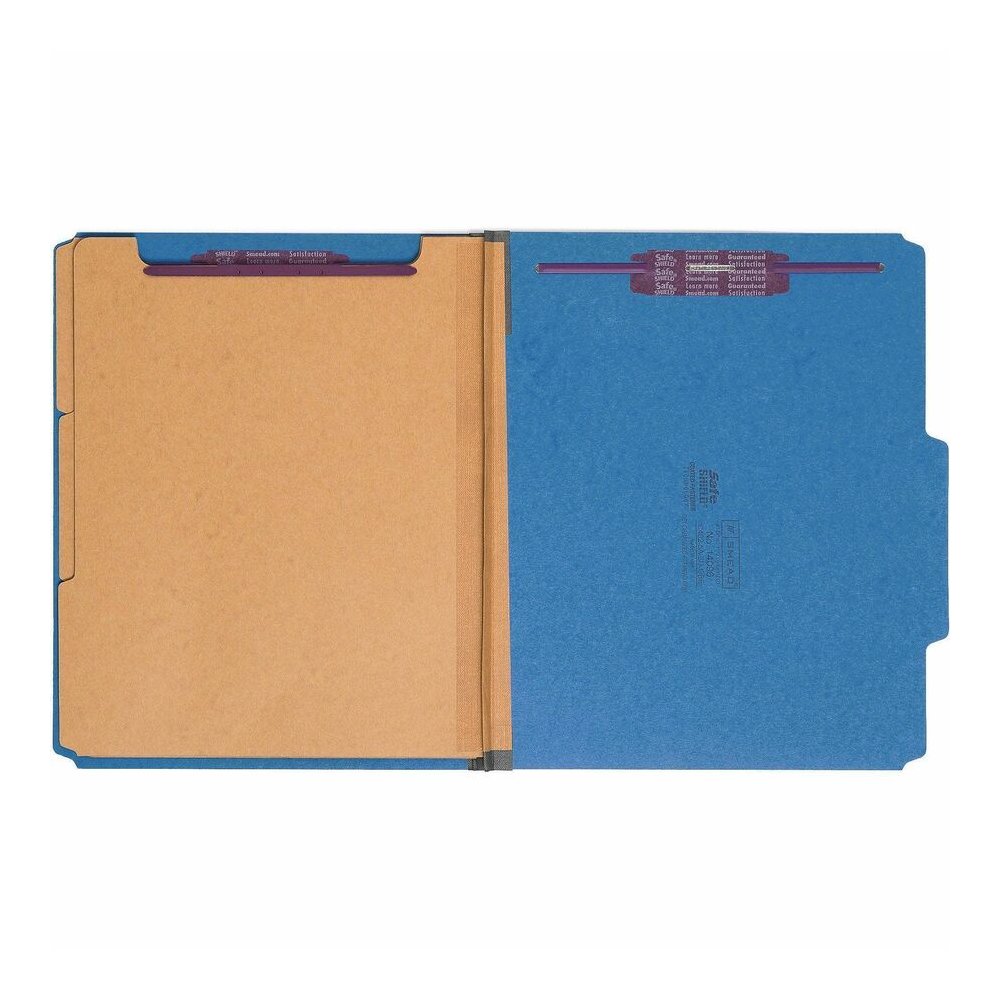 Smead SafeSHIELD 2/5 Tab Cut Letter Recycled Classification Folder - 8 1/2" x 11" - 3" Expansion - 2 x 2S Fastener - 2" for Folder - Top Tab Location - Right of Center Tab Position - 3 Divider - 25 pt. Picture 5