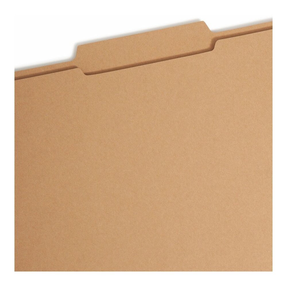 Smead 2/5 Tab Cut Letter Recycled Fastener Folder - 8 1/2" x 11" - 3/4" Expansion - 2 x 2K Fastener - 2" for Folder - Top Tab Location - Right of Center Tab Position - 11 pt. - 2 Plys - Kraft - Reinfo. Picture 2