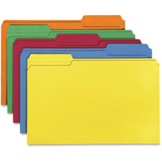 Smead Colored 1/3 Tab Cut Legal Recycled Top Tab File Folder - 8 1/2" x 14" - 3/4" Expansion - Top Tab Location - Assorted Position Tab Position - Blue, Green, Orange, Red, Yellow - 10% Recycled - 100. Picture 6