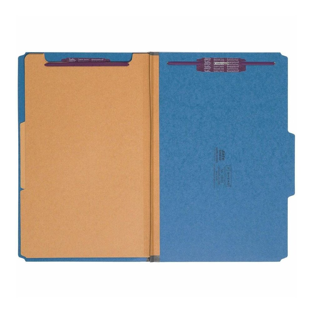 Smead SafeSHIELD 2/5 Tab Cut Legal Yes Classification Folder - 8 1/2" x 14" - 2" Expansion - 2 x 2S Fastener - 2" for Folder - Top Tab Location - Right of Center Tab Position - 2 Divider - 25 pt. - Pr. Picture 4